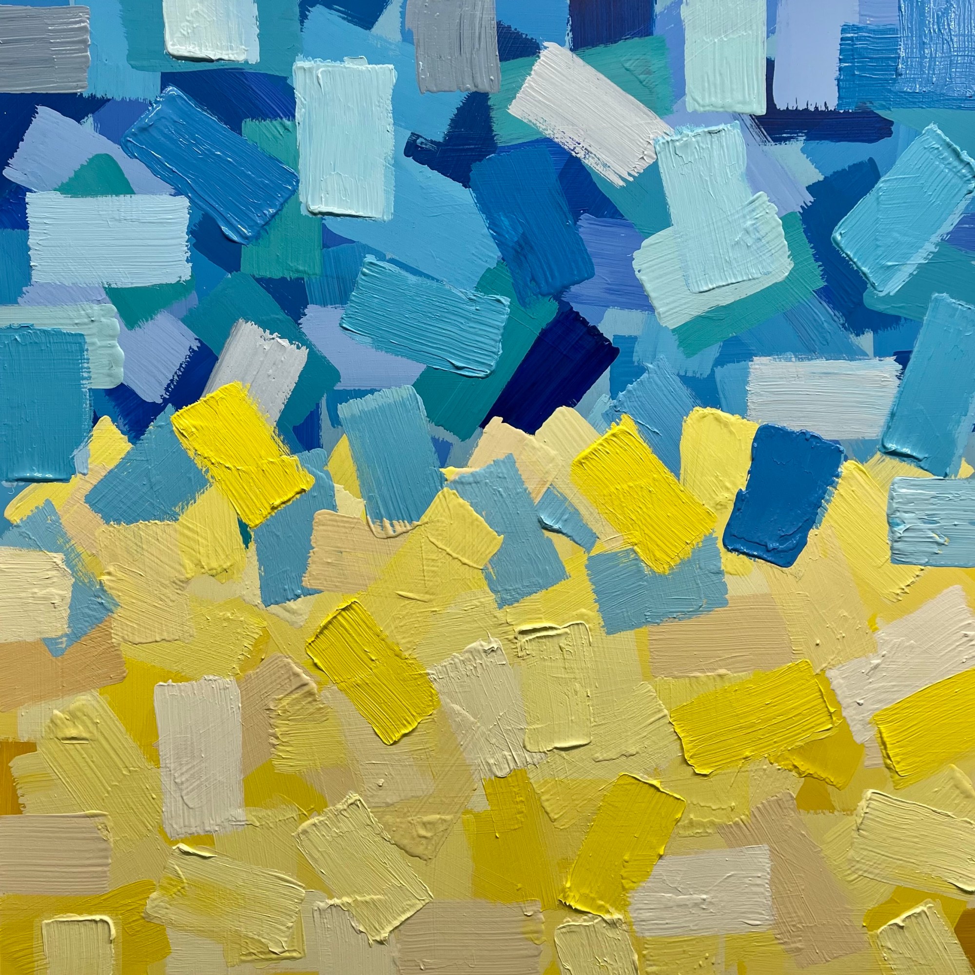 2204-09_2022 Solidarité-Ukraine, acrylique sur bois merisier 102x102x2,5cm (40x40x1po)